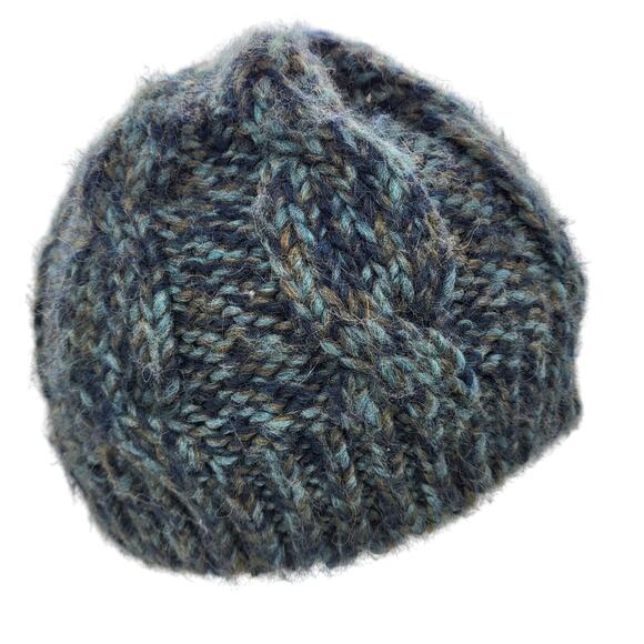 Cintelli e Galluzzo Blue Aplaca Wool Blend Knitted Beanie Hat Made in Italy OS - Picture 1 of 11